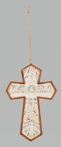 Ornament-Passion Of Christ Cross-2 Tone Boxed (5