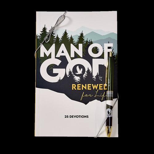 Gift Set-Man Of God: Renewed For Life Devotions Book & Pen