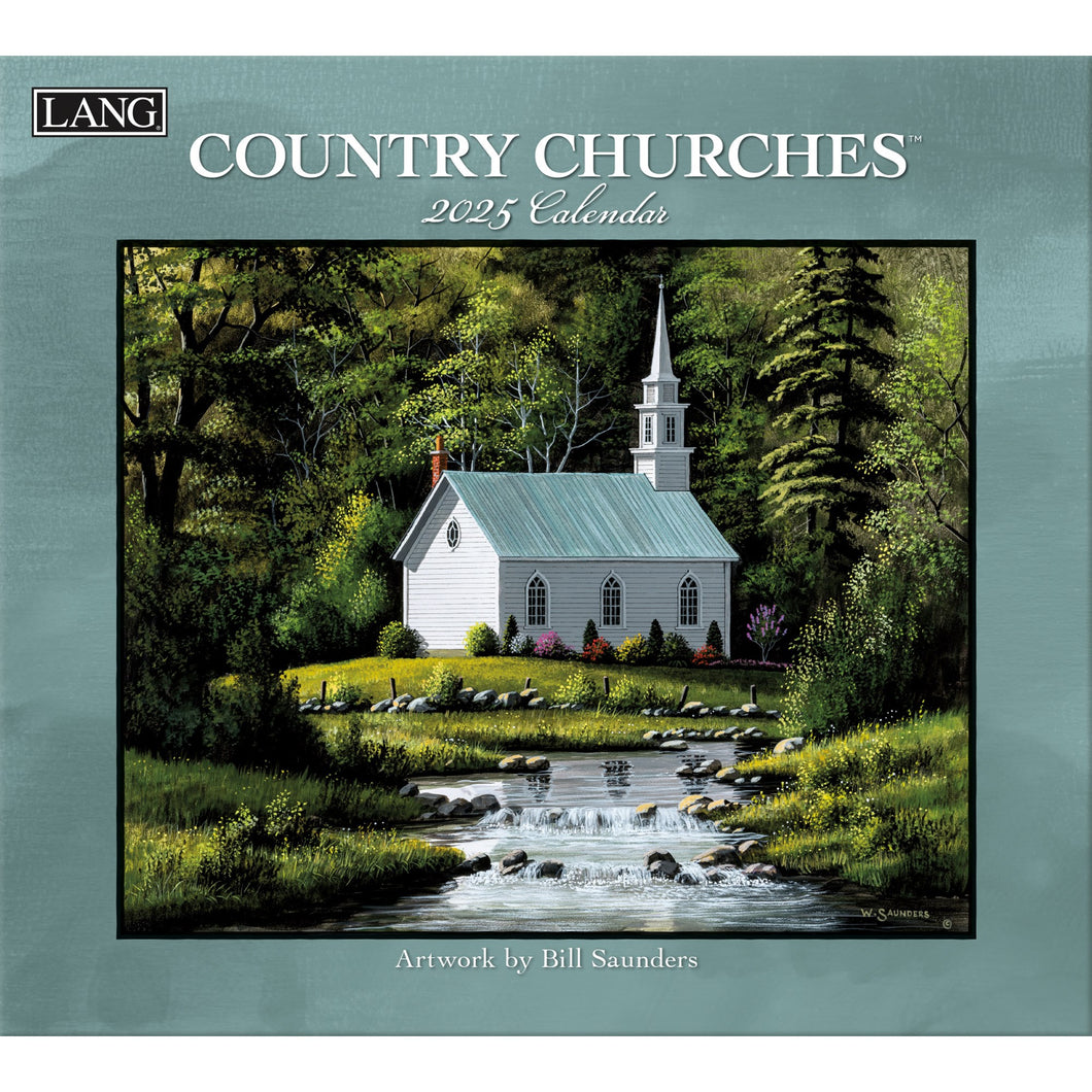 2025-Wall Calendar-Country Churches (13.375