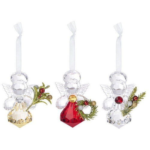 Ornament-Teeny Mistletoe Angels (2.75