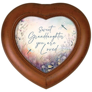 Music Box-Velvet Lined-Granddaughter Loved/Everything Is Beautiful (5.5" x 5.25")