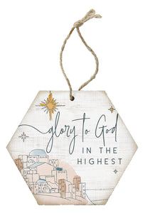 Ornament-Honeycomb-Glory To God (6.875 x 4.5)