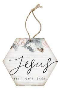 Ornament-Honeycomb-Jesus Best Gift (6.875 x 4.5)