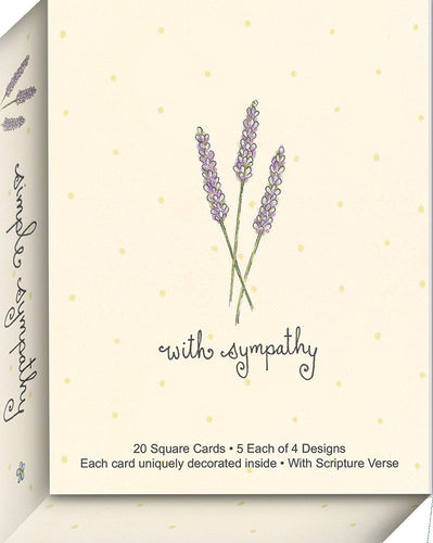 Card-Boxed-Square-Assorted-Simple Sympathy (Box Of 20)