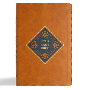 CSB Jesus Daily Bible-Camel LeatherTouch