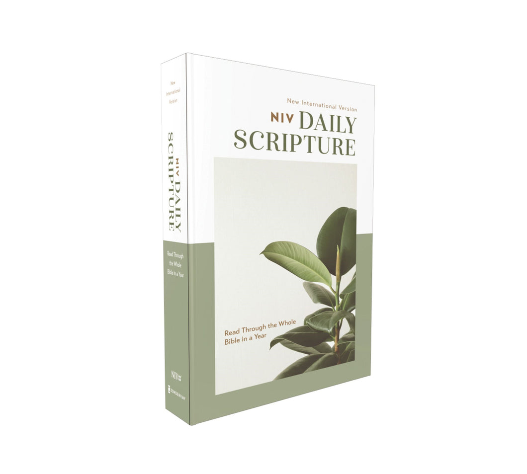 NIV Daily Scripture Bible (Comfort Print)-White/Sage Softcover
