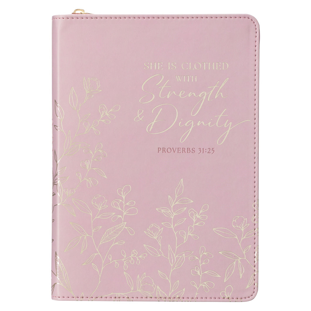 Journal Classic W/ Zip-Pink Strength & Dignity Prov. 31:25