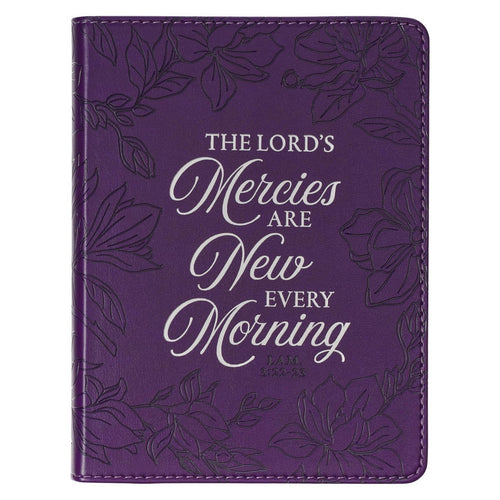Journal Handy Faux Leather-Purple His Mercies Lam. 3:22-23