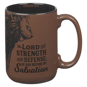 Mug-The Lord Is My Strength (Exodus 15:2)-Brown (MUG1116)