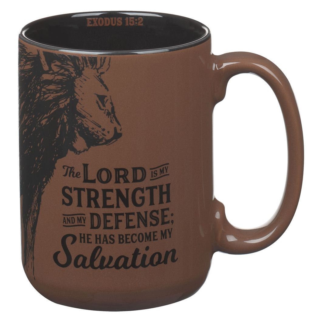 Mug-The Lord Is My Strength (Exodus 15:2)-Brown (MUG1116)
