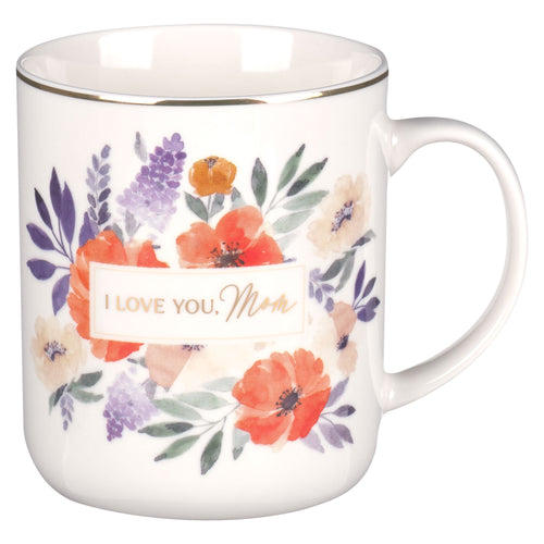 Mug-I Love You  Mom-Ivory Floral (MUG1140)