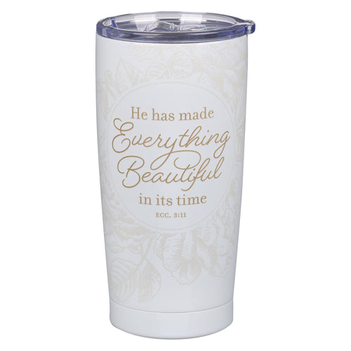 Stainless Steel Tumbler-Ivory-Everything Beautiful Ecc. 3:11