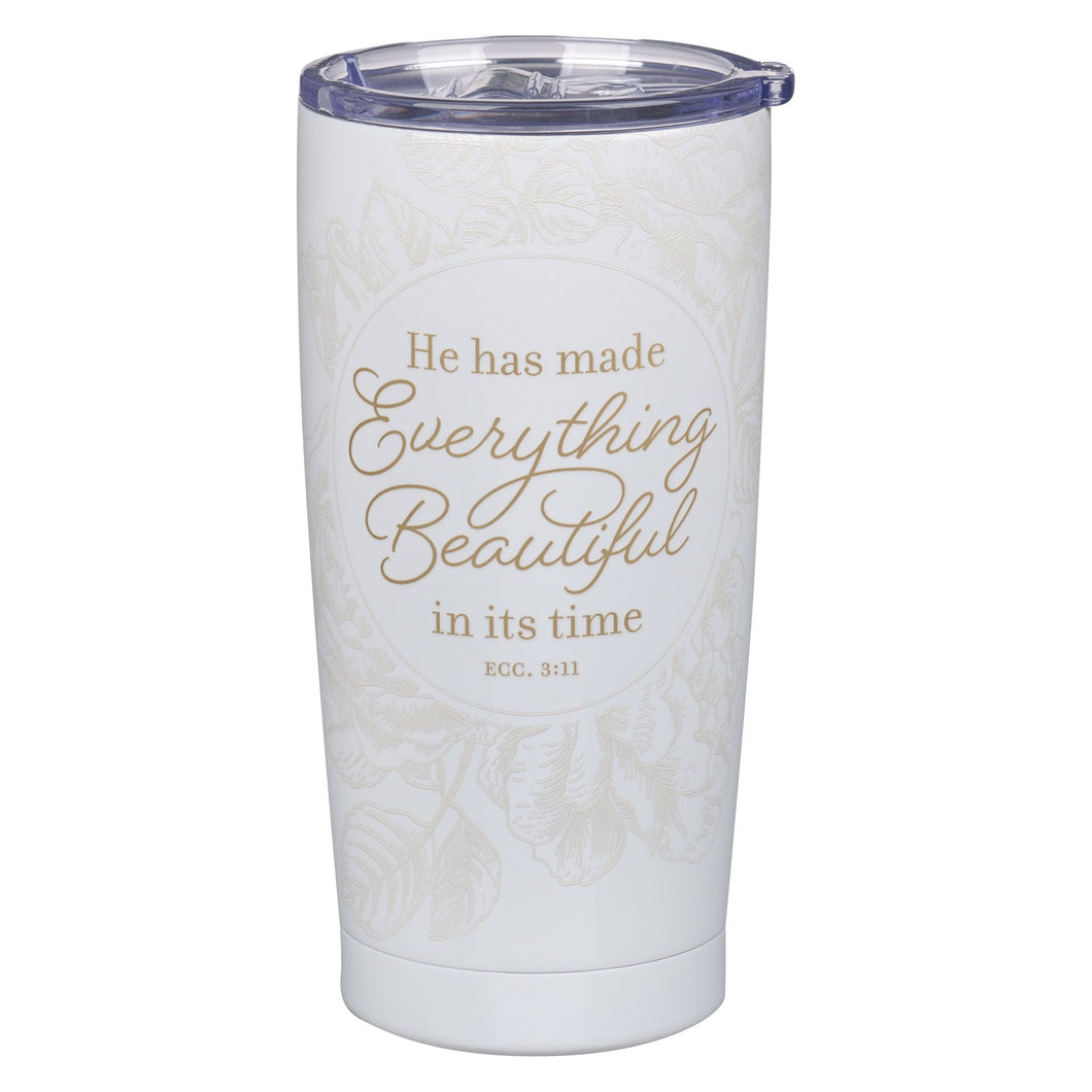 Stainless Steel Tumbler-Ivory-Everything Beautiful Ecc. 3:11