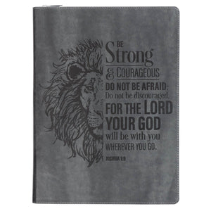 Padfolio-Black Be Strong And Courageous Josh. 1:9