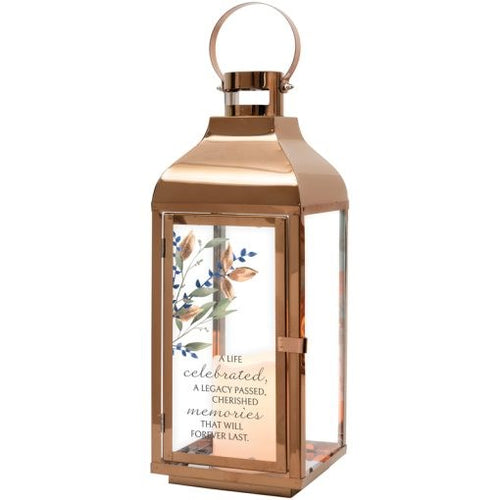 Lantern w/ Flameless LED Candle & Timer-Life Celebrated (17 1/2
