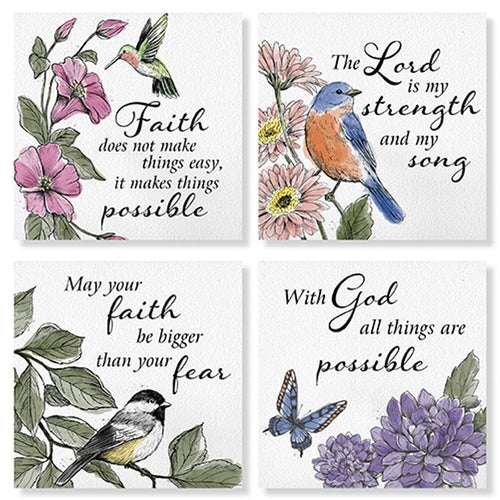 Square House Coasters-Bird Faith (Set Of 4) (4