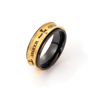 Ring-4 Cross Spinner-Armour Of God (Size 8)-Gold