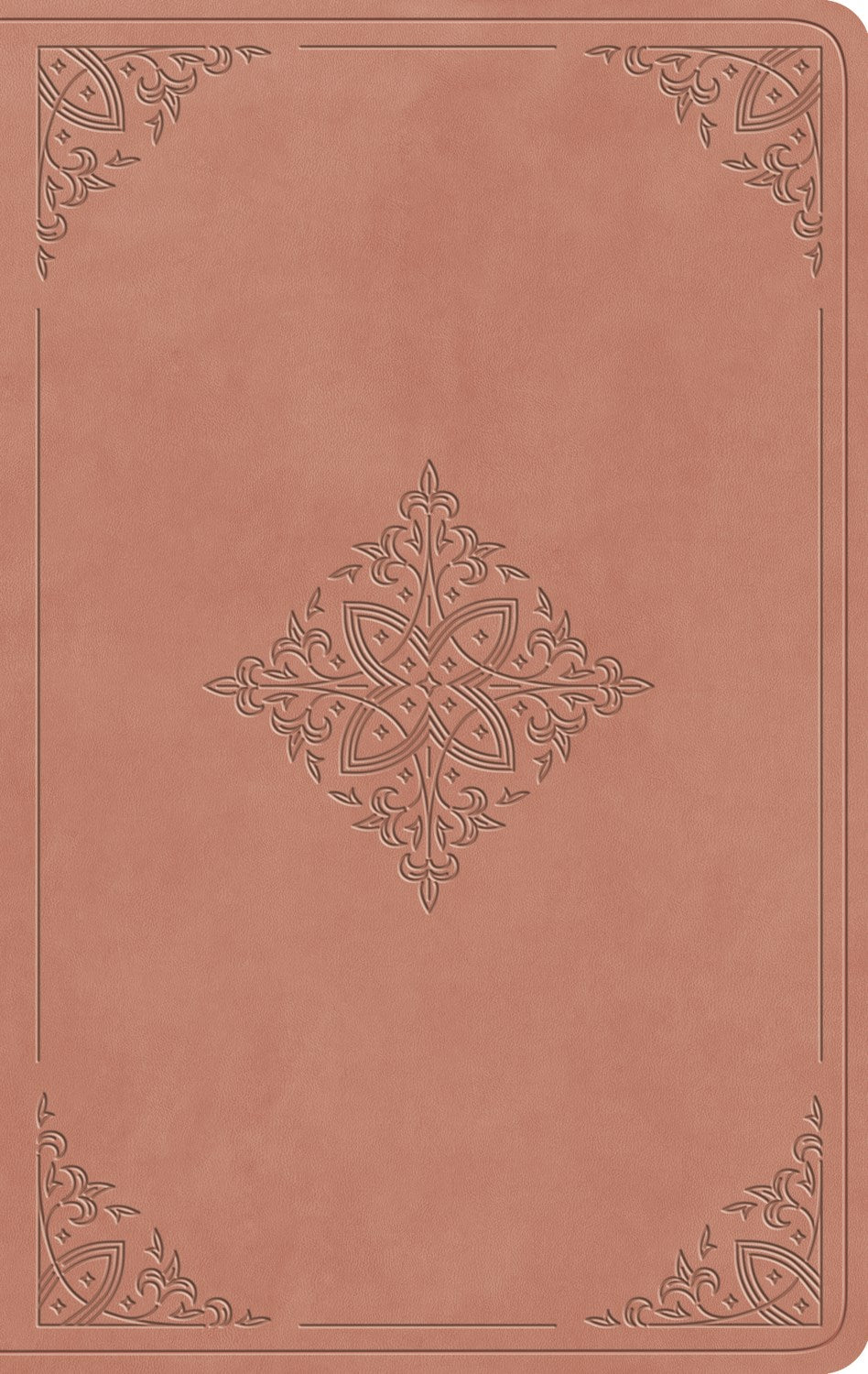 ESV Large Print Value Thinline Bible-Blush Rose  Fleur-de-lis Design TruTone