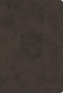 ESV Men's Study Bible-Charcoal Shield Design TruTone