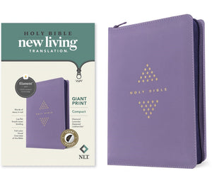 NLT Compact Giant Print Zipper Bible  Filament-Enabled Edition-Diamond Lavender Leatherlike Indexec