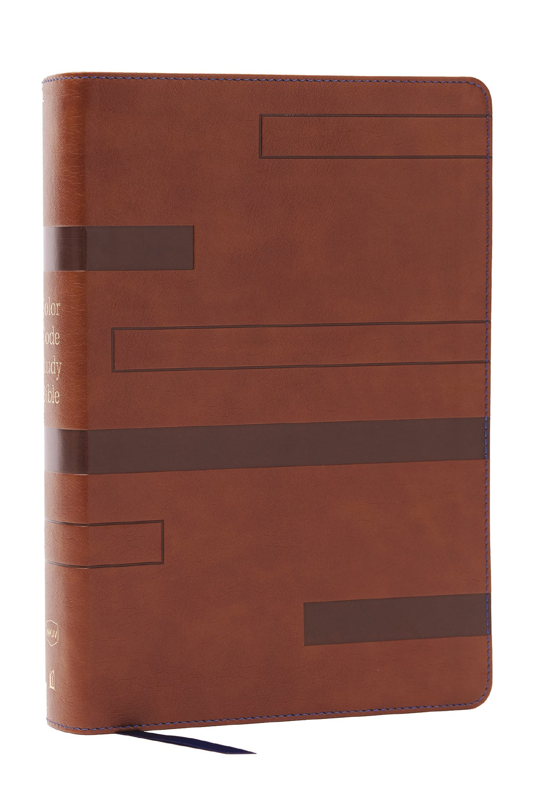 NKJV Color Code Study Bible-Brown Leathersoft Indexed