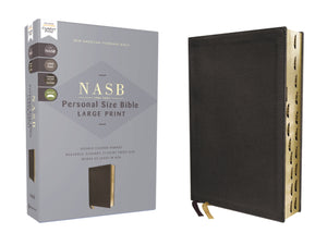 NASB 1995 Personal Size Large Print Bible (Comfort Print)- Black Calfskin Genuine Leather Indexed