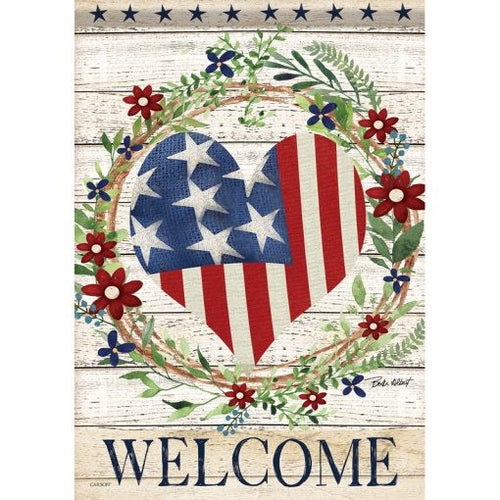 Flag-Garden-Dura Soft-Patriotic Heart (12.5
