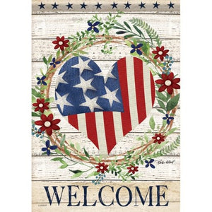 Flag-Garden-Dura Soft-Patriotic Heart (12.5" x 18")