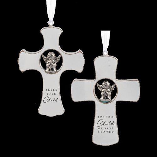 Ornament-For This Child We Have Prayed Cross (3.25