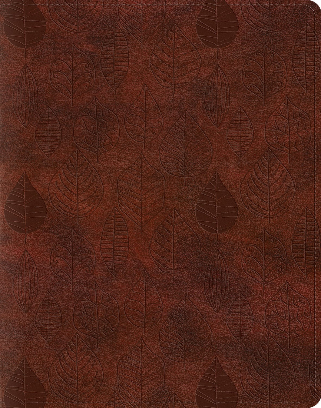ESV Single Column Journaling Bible-Chestnut Leaves Design TruTone                                                       