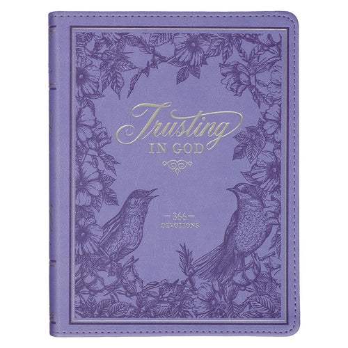 Devotional-Trusting God-Purple Faux Leather                                                                             