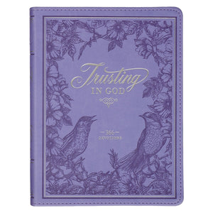 Devotional-Trusting God-Purple Faux Leather                                                                             