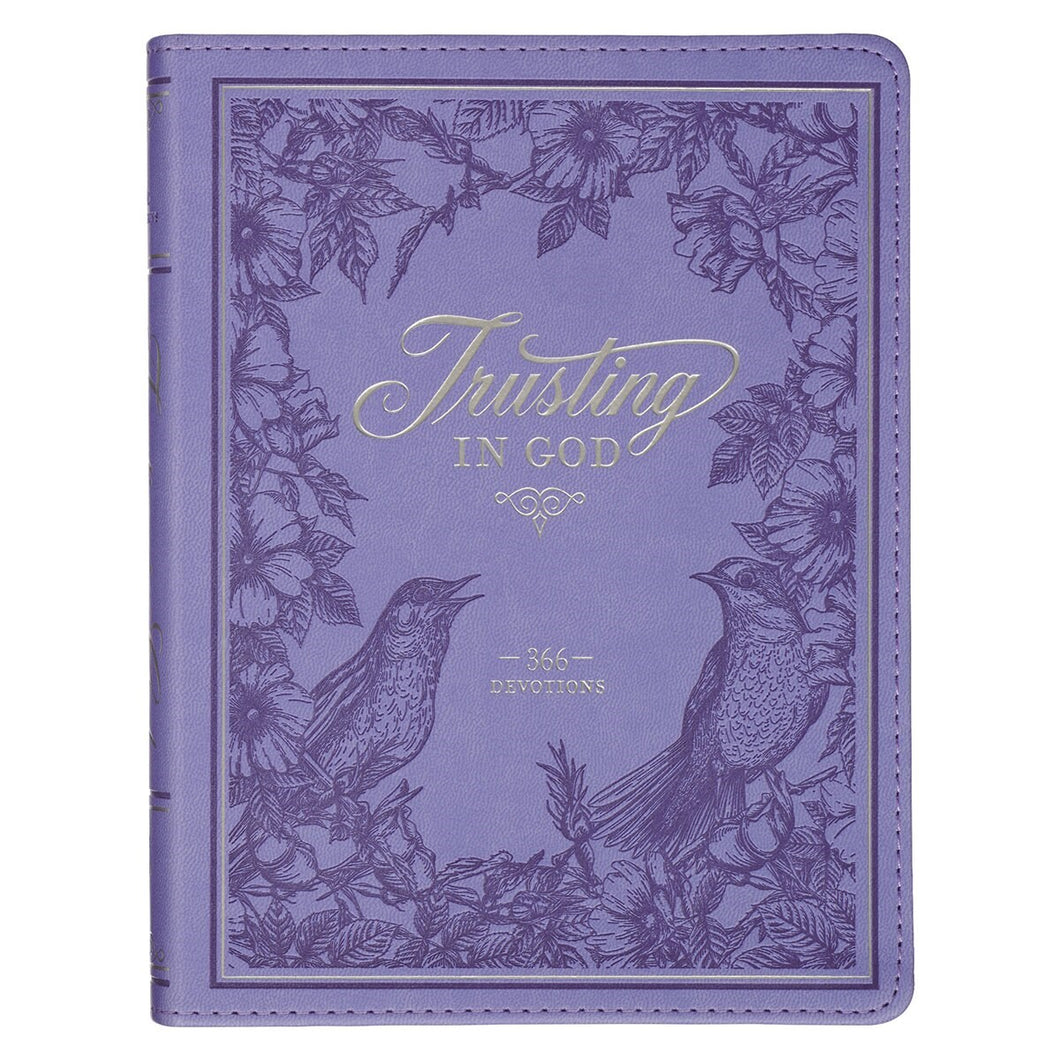 Devotional-Trusting God-Purple Faux Leather                                                                             