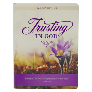 Devotional-Trusting God-Purple Floral Softcover                                                                         