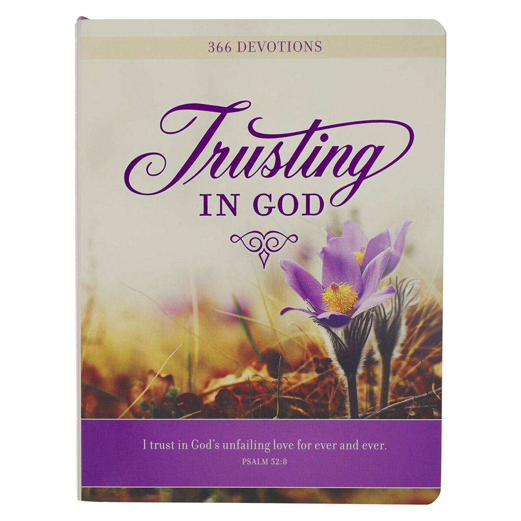 Devotional-Trusting God-Purple Floral Softcover                                                                         
