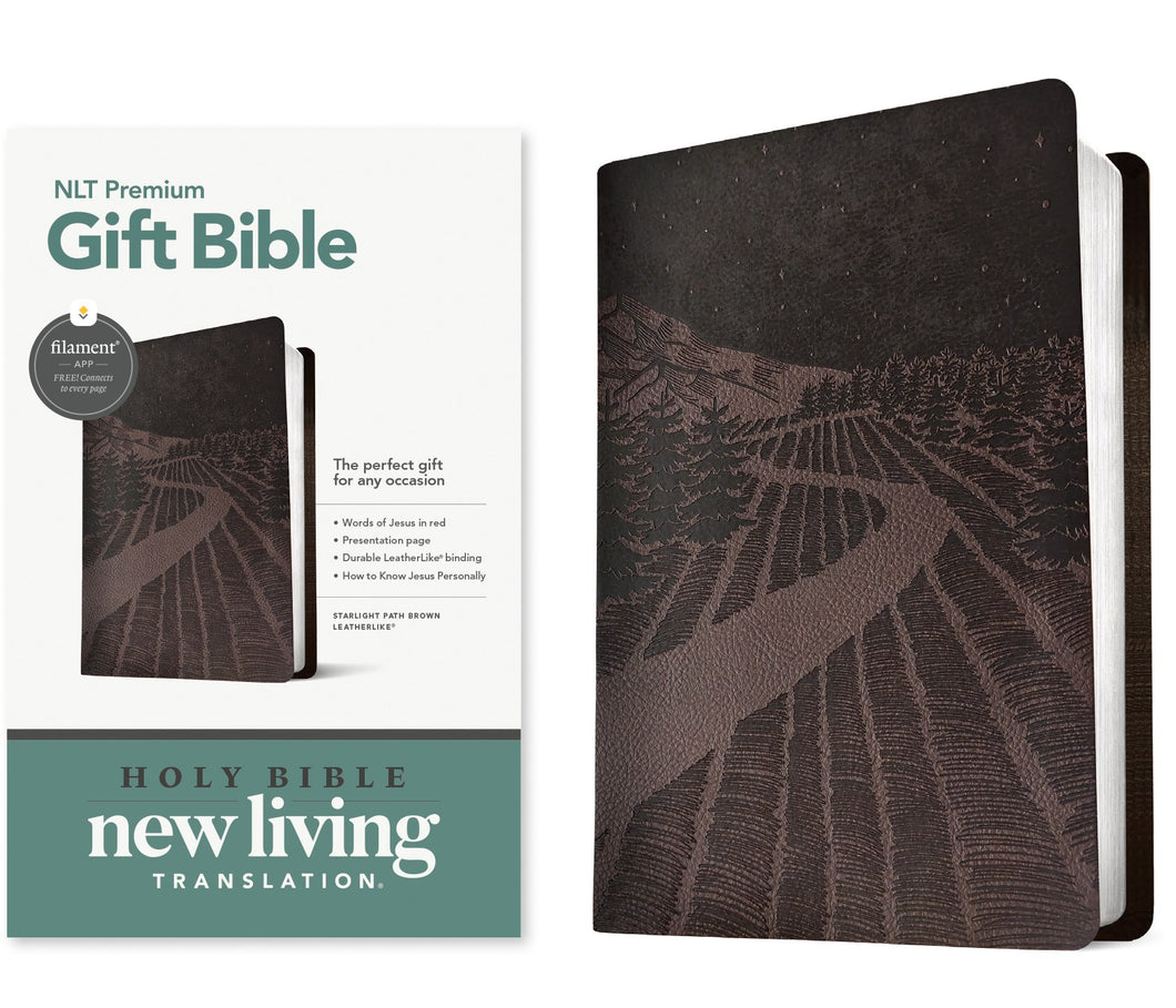 NLT Premium Gift Bible  Filament Enabled-Starlight Path Brown LeatherLike                                               