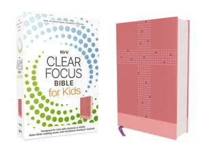 NIrV Clear Focus Bible For Kids-Pink Leathersoft                                                                        