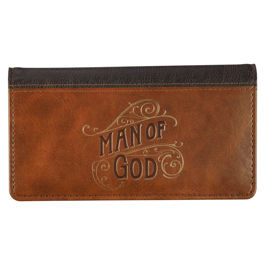 Checkbook/Wallet-Man of God 1 Tim. 6:11-Brown Two-tone                                                                  
