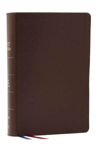 NET Bible  Full Notes Edition (Comfort Print)-Brown Genuine Leather Indexed                                             