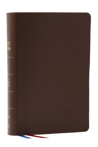 NET Bible  Full Notes Edition (Comfort Print)-Brown Genuine Leather Indexed                                             