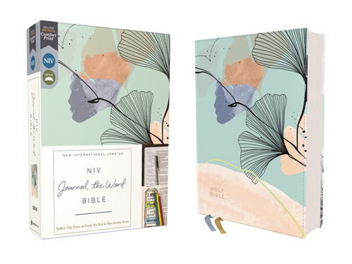NIV Journal The Word Bible (Comfort Print)-Teal/Floral Leathersoft                                                      