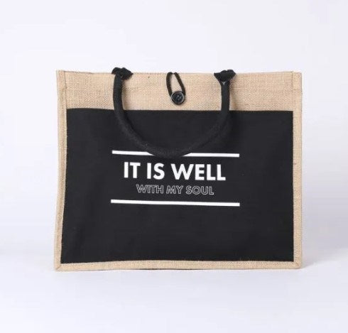 Jute Tote-It Is Well (18