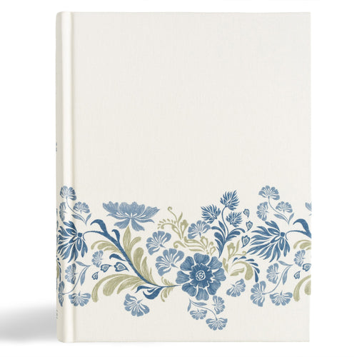 CSB Notetaking Bible/Large Print Edition-Cream Floral Cloth Over Board                                                  