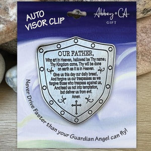 Visor Clip-Our Father-Shield                                                                                            