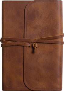 ESV Thinline Bible (RL)-Brown Natural Leather w/Flap & Strap                                                            