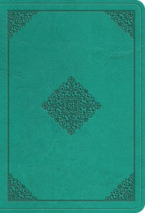 ESV Value Large Print Compact Bible-Teal  Ornament Design TruTone                                                       