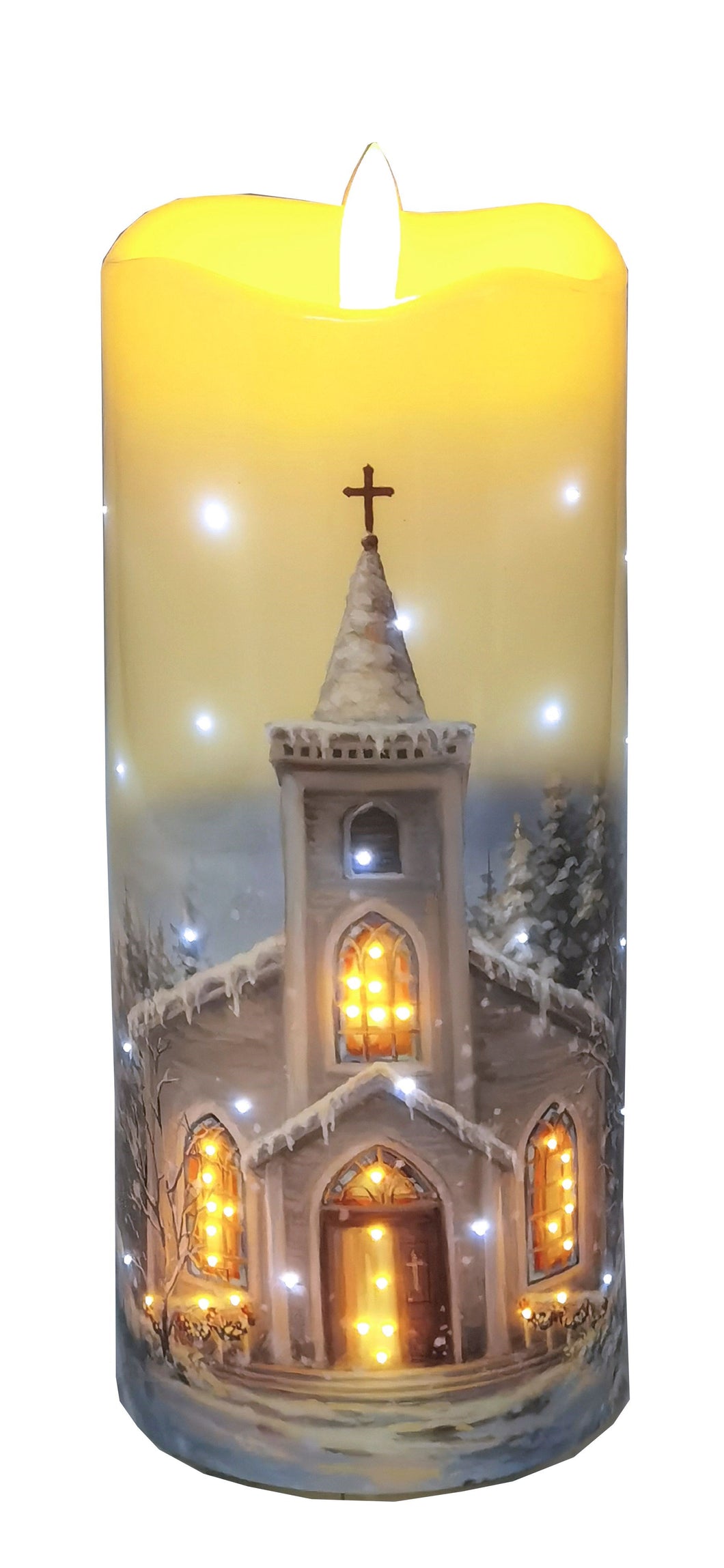 Candle-Fiber Optic LED-Christmas Chapel (7