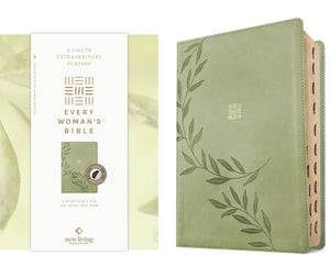 NLT Every Woman's Bible  Filament-Enabled Edition-Olive Branch Green Leatherlike Indexed                                