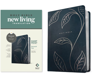 NLT Personal Size Giant Print Bible  Filament Enabled Edition-Navy Vines Leatherlike                                    