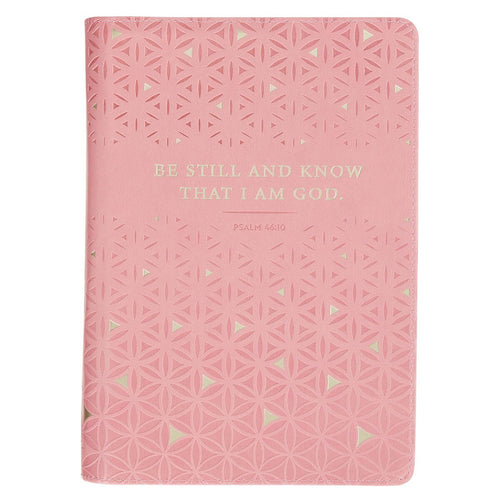 Journal Classic W/ Zip-Be Still & Know Ps. 46:10-Pink                                                                   